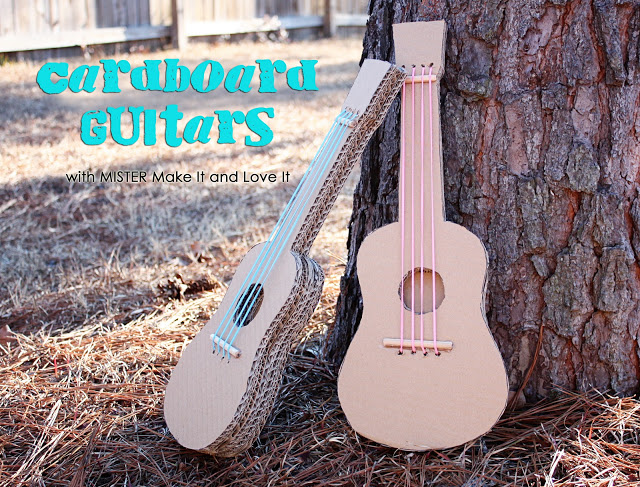 Gitarre aus Karton basteln – Musikinstrument aus Umzugskartons